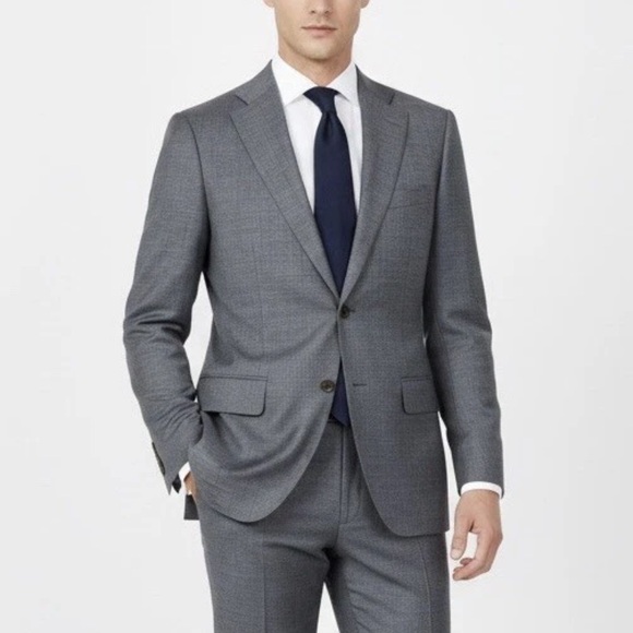 Canali Mens 100% Wool Micro Nailhead Textured Gray Blazer Jacket EU 48R / US 38R